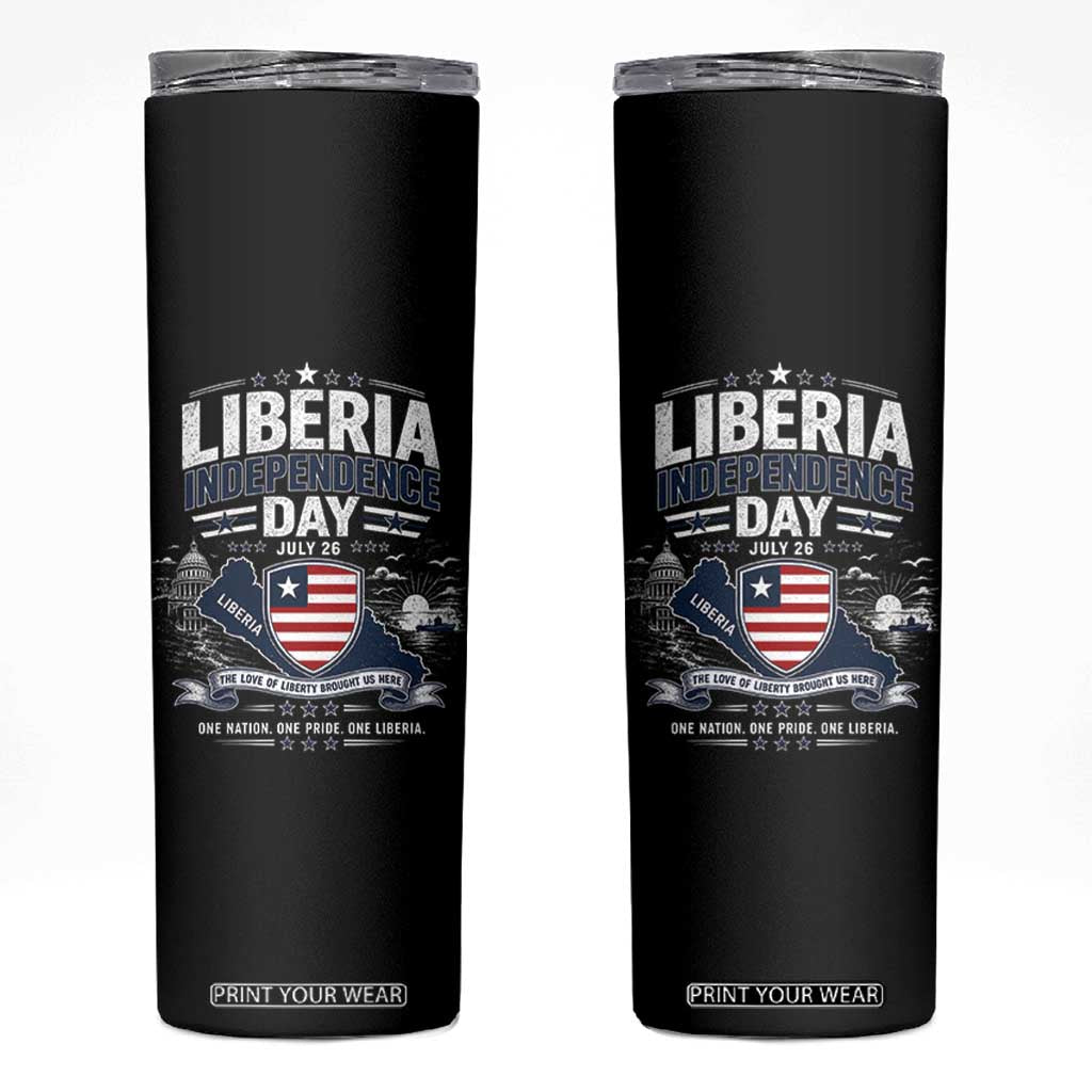 Liberia Independence Day July 26 Patriotic Pride Skinny Tumbler