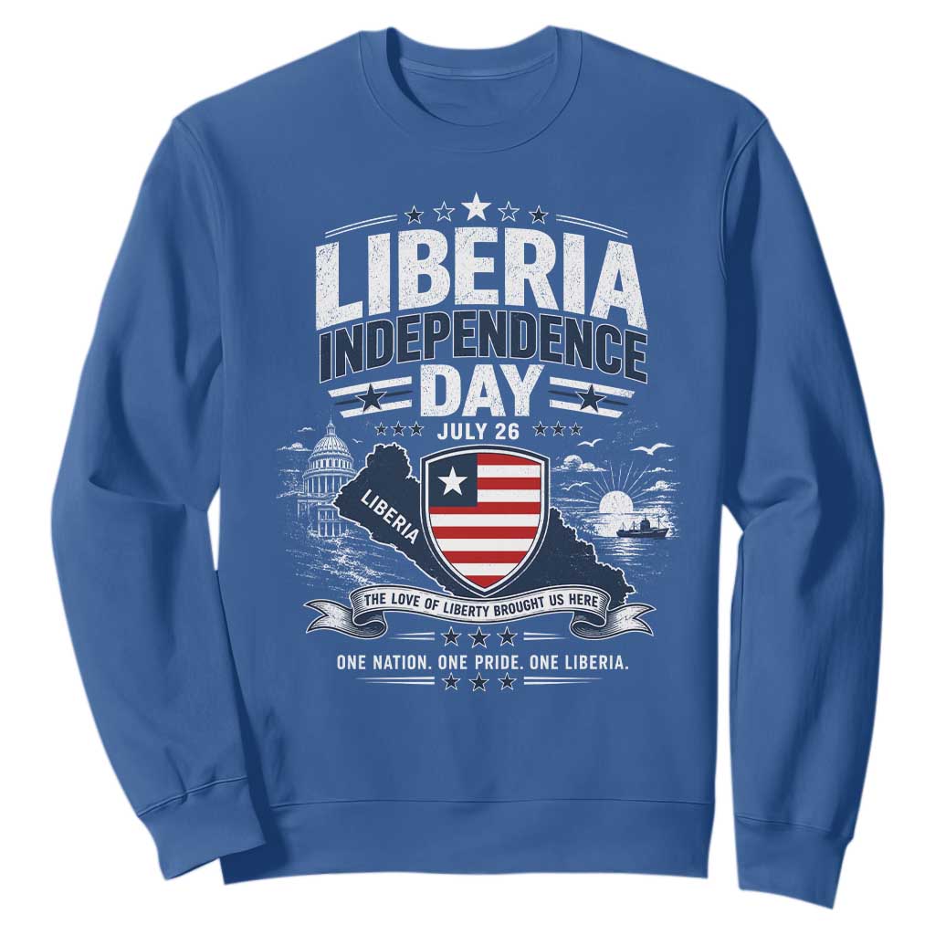 Liberia Independence Day July 26 Patriotic Pride Sweatshirt
