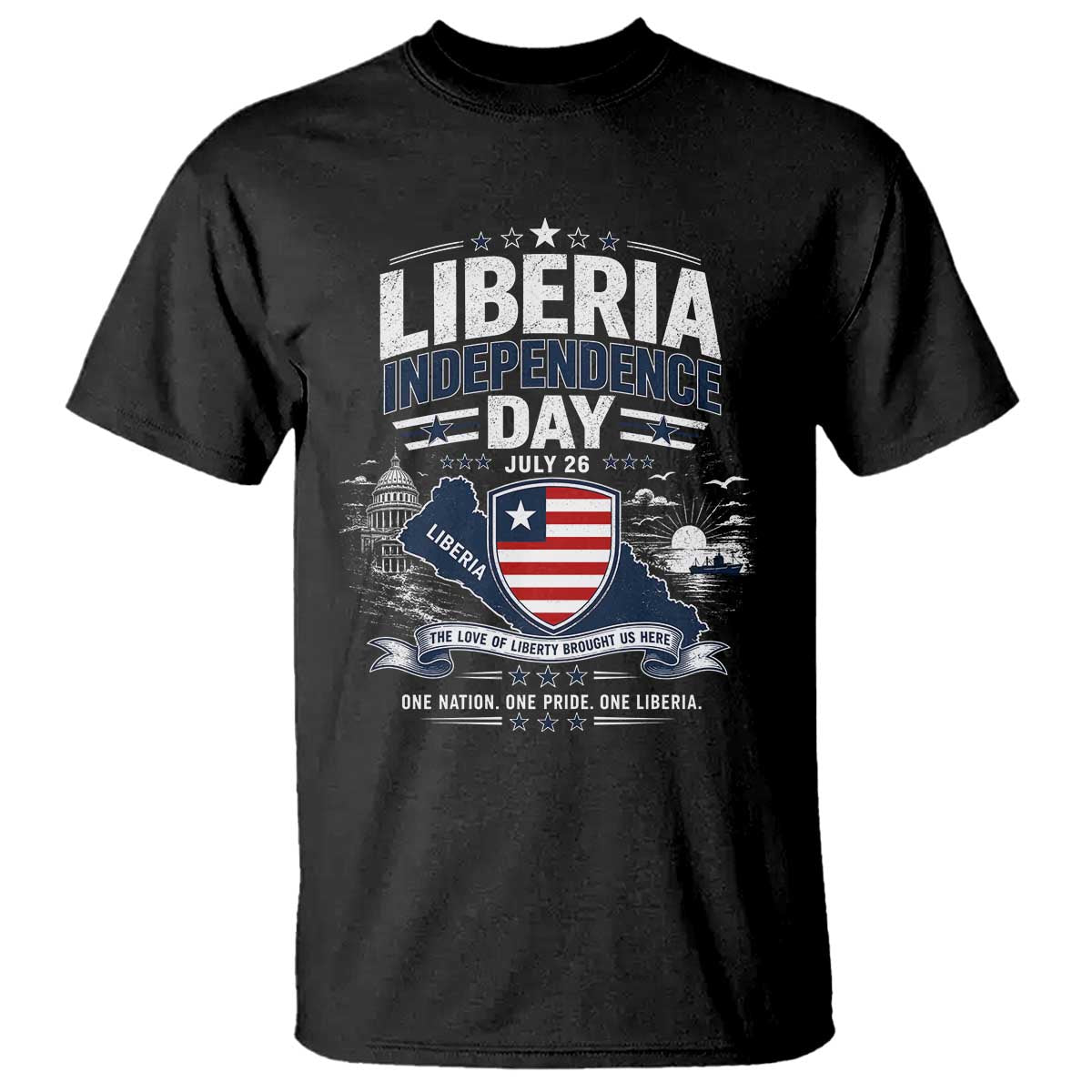 Liberia Independence Day July 26 Patriotic Pride T Shirt