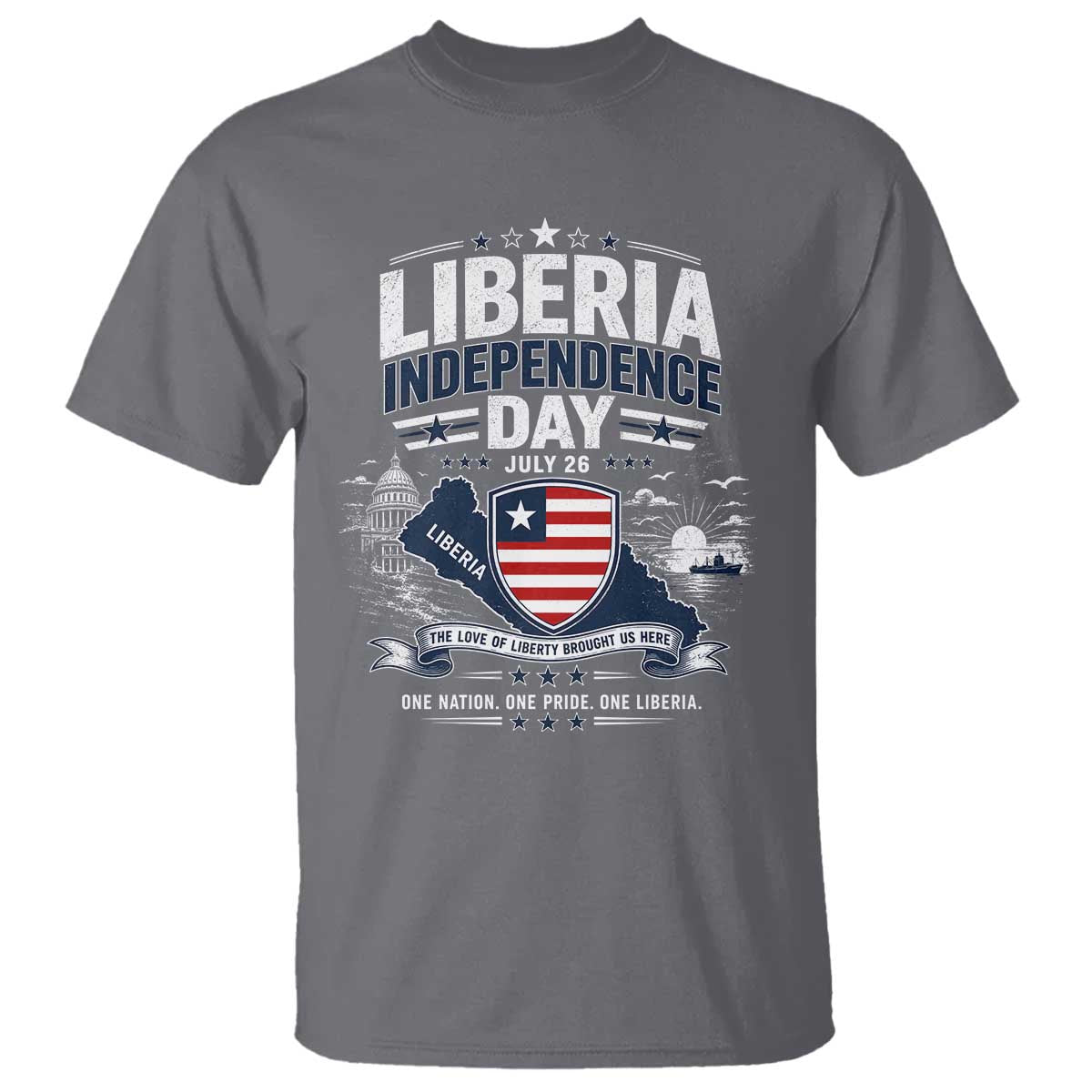 Liberia Independence Day July 26 Patriotic Pride T Shirt