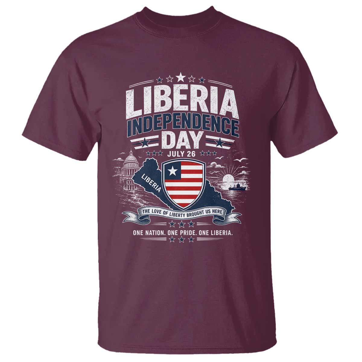 Liberia Independence Day July 26 Patriotic Pride T Shirt
