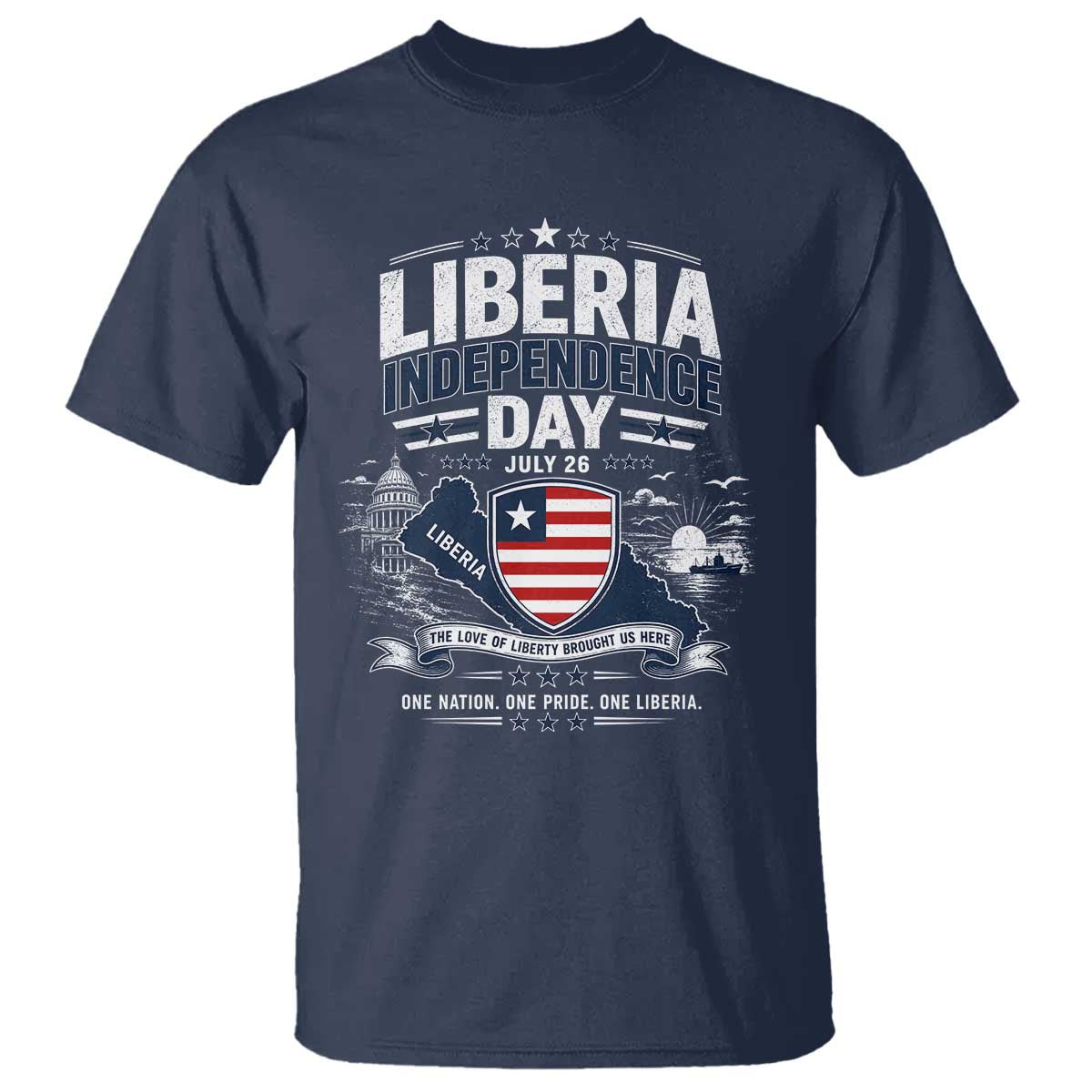 Liberia Independence Day July 26 Patriotic Pride T Shirt