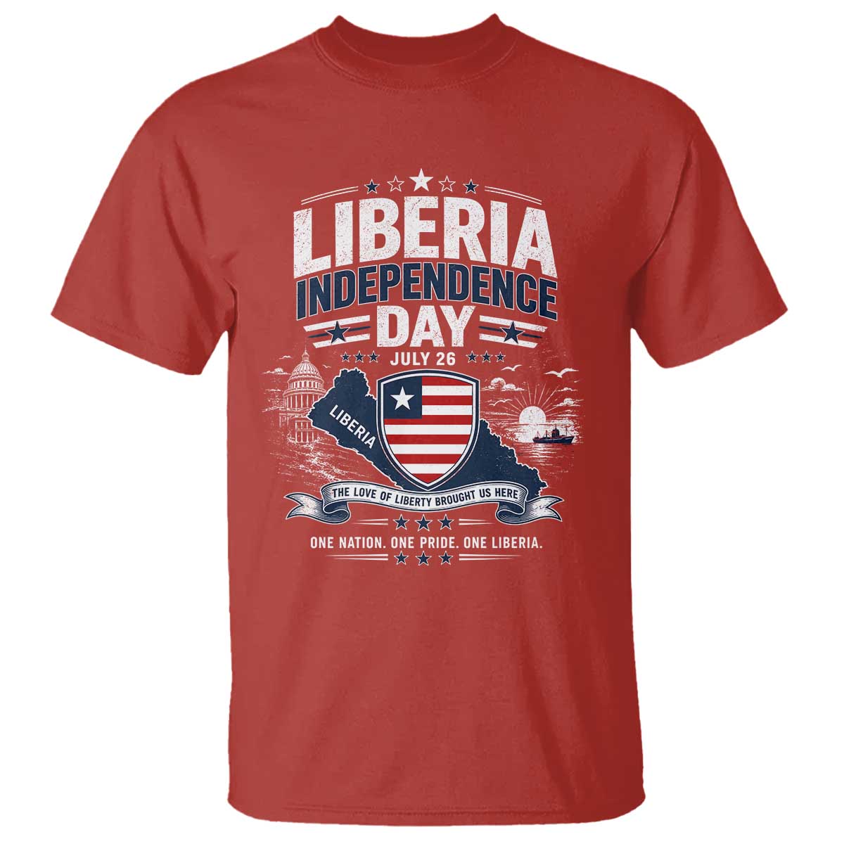 Liberia Independence Day July 26 Patriotic Pride T Shirt
