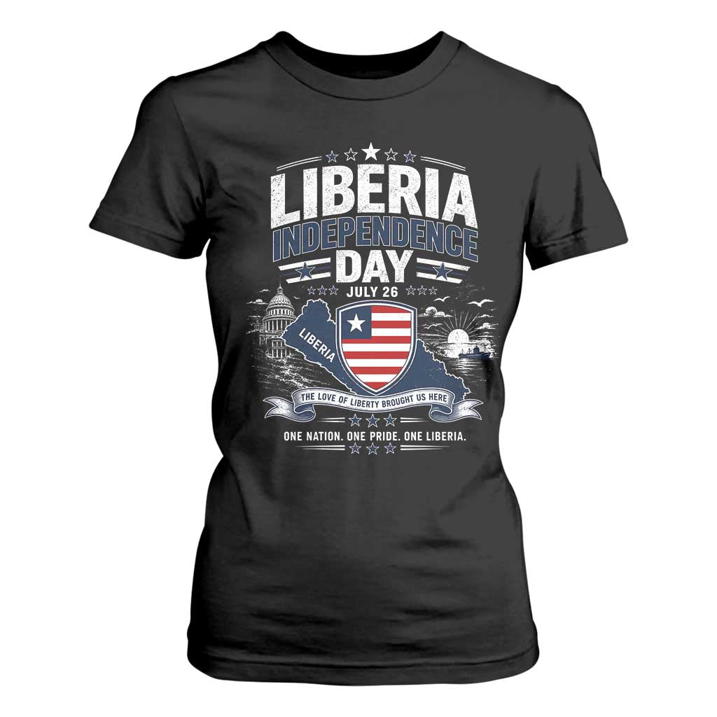 Liberia Independence Day July 26 Patriotic Pride T Shirt For Women