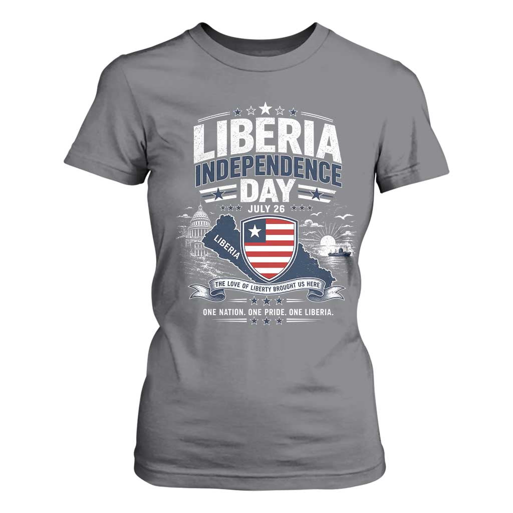 Liberia Independence Day July 26 Patriotic Pride T Shirt For Women