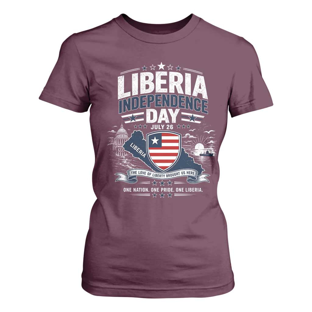 Liberia Independence Day July 26 Patriotic Pride T Shirt For Women