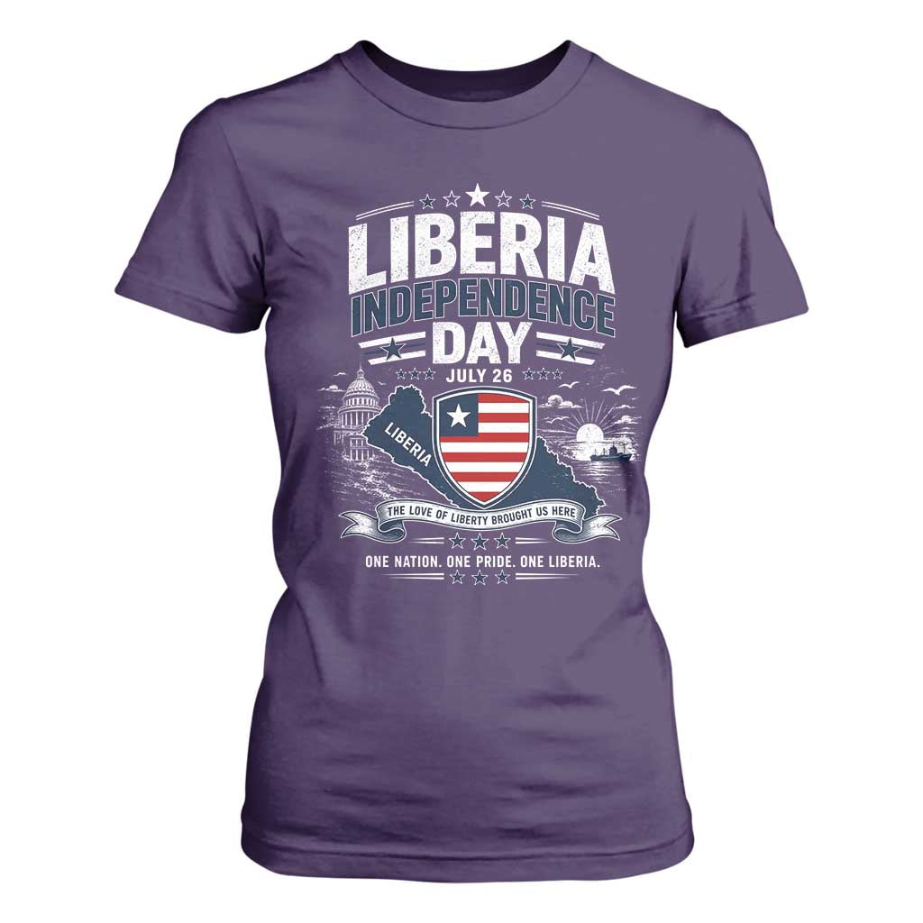 Liberia Independence Day July 26 Patriotic Pride T Shirt For Women