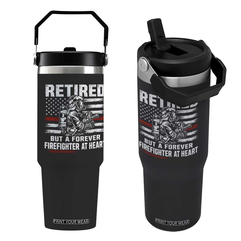Retired Firefighter Flip Straw Tumbler Fireman Pride 911 Rescue Retirement Gift