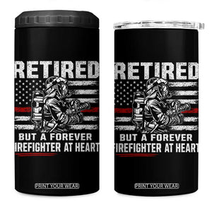 Retired Firefighter 4 in 1 Can Cooler Tumbler Fireman Pride 911 Rescue Retirement Gift TS10 One Size: 16 oz Black Print Your Wear