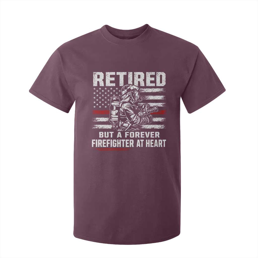 Retired Firefighter T Shirt For Kid Fireman Pride 911 Rescue Retirement Gift TS10 Maroon Print Your Wear