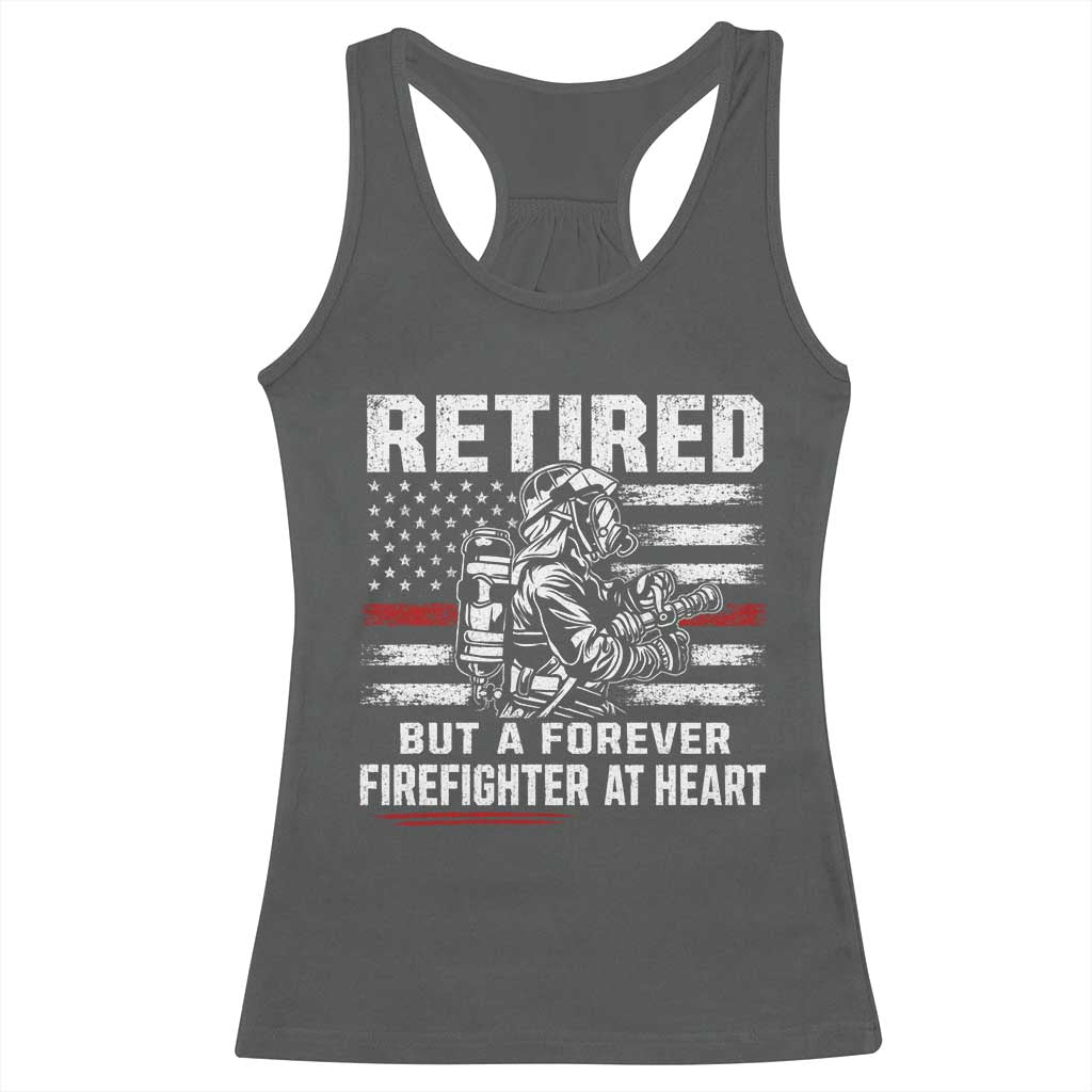 Retired Firefighter Racerback Tank Top Fireman Pride 911 Rescue Retirement Gift TS10 Dark Heather Print Your Wear