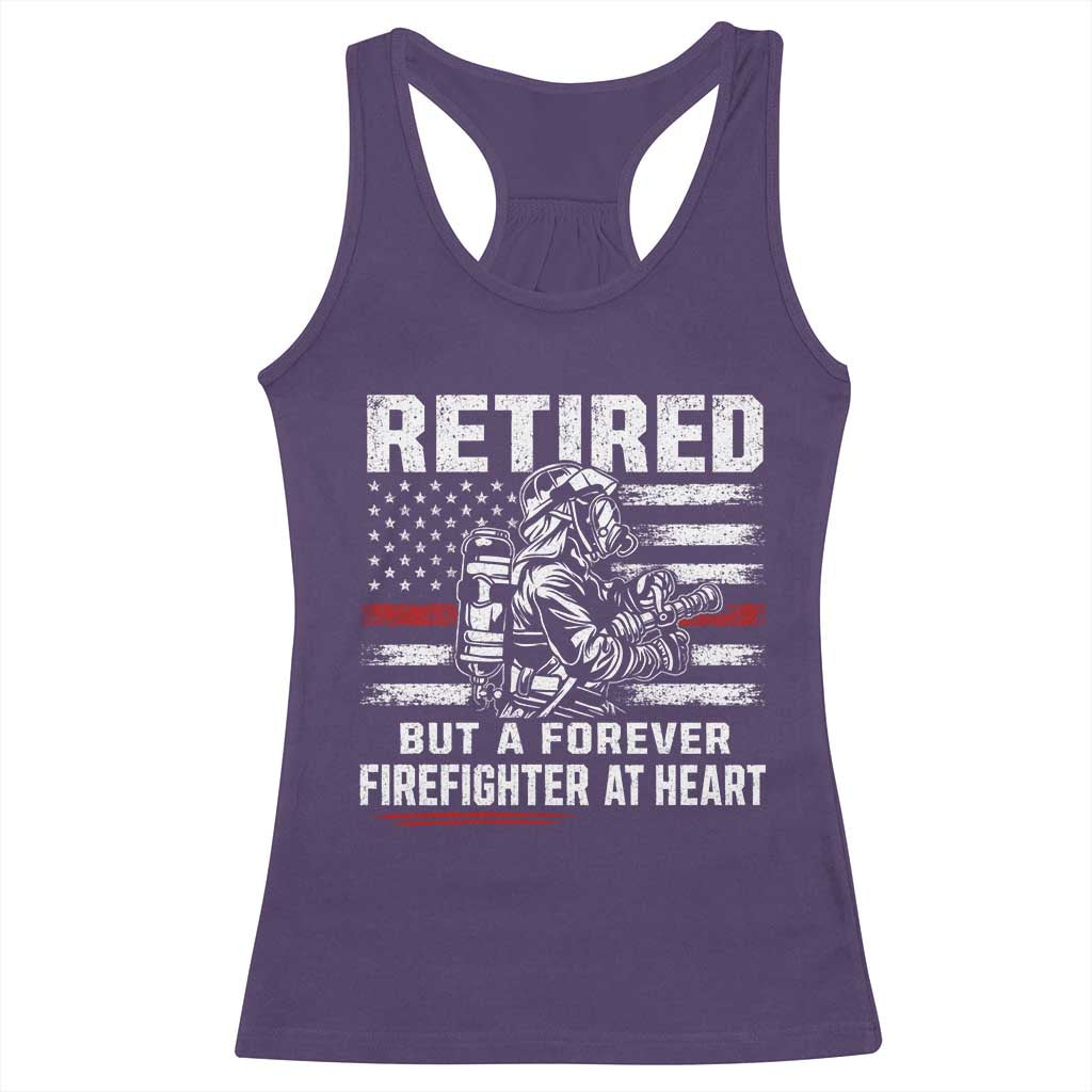 Retired Firefighter Racerback Tank Top Fireman Pride 911 Rescue Retirement Gift TS10 Purple Print Your Wear