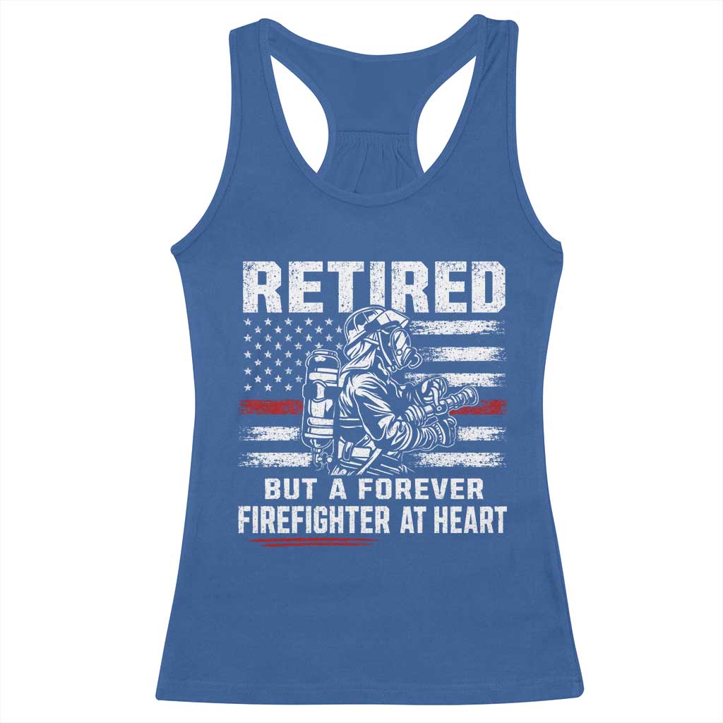 Retired Firefighter Racerback Tank Top Fireman Pride 911 Rescue Retirement Gift TS10 Royal Blue Print Your Wear