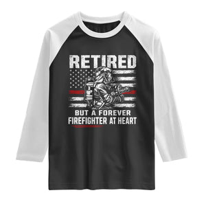 Retired Firefighter Raglan Shirt Fireman Pride 911 Rescue Retirement Gift
