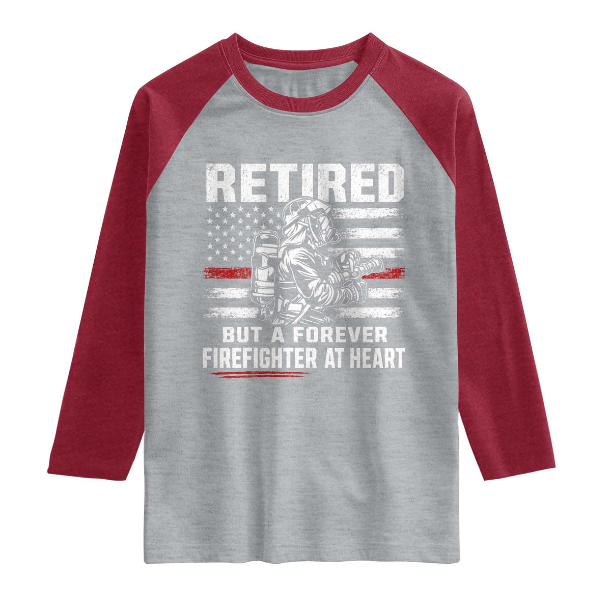 Retired Firefighter Raglan Shirt Fireman Pride 911 Rescue Retirement Gift
