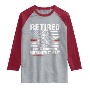 Retired Firefighter Raglan Shirt Fireman Pride 911 Rescue Retirement Gift