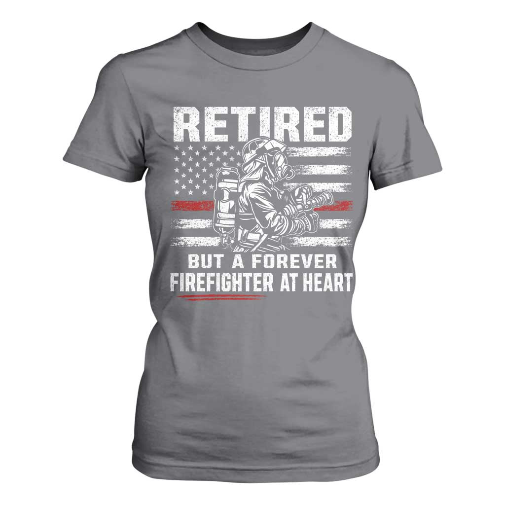 Retired Firefighter T Shirt For Women Fireman Pride 911 Rescue Retirement Gift