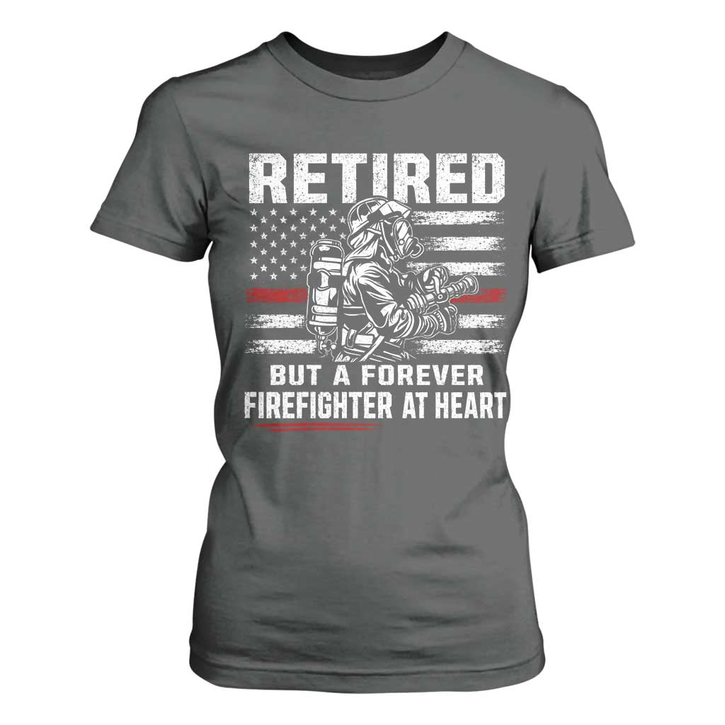 Retired Firefighter T Shirt For Women Fireman Pride 911 Rescue Retirement Gift