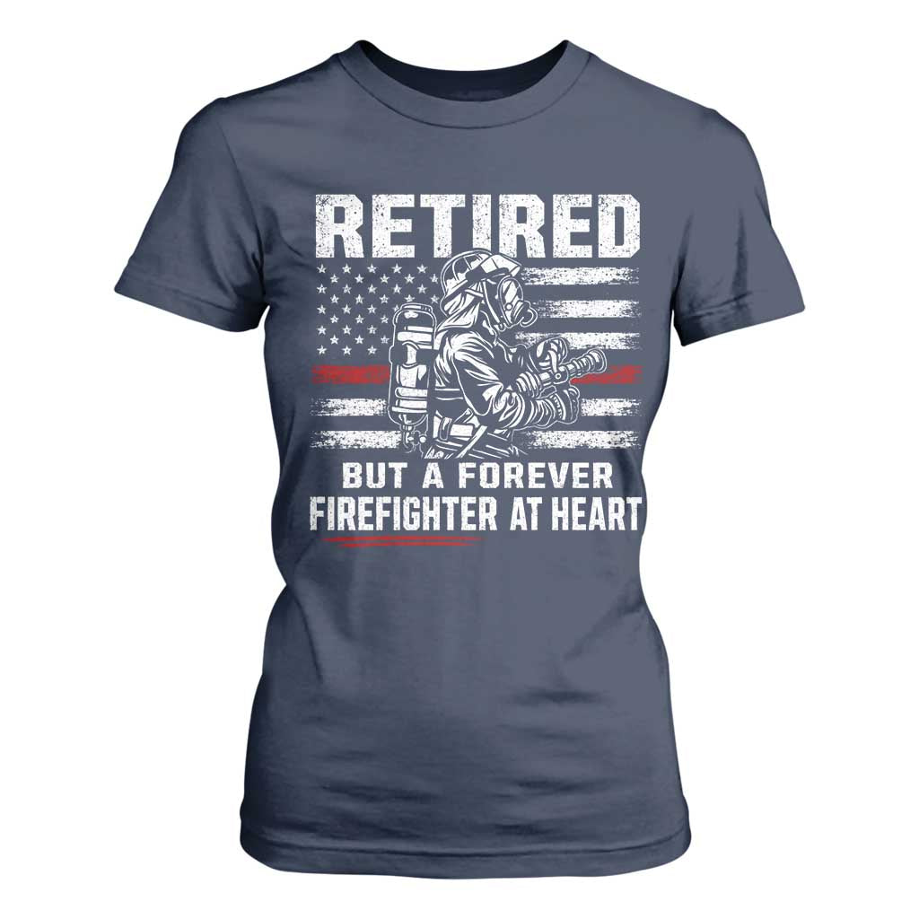 Retired Firefighter T Shirt For Women Fireman Pride 911 Rescue Retirement Gift