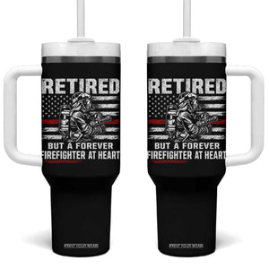 Retired Firefighter Tumbler With Handle Fireman Pride 911 Rescue Retirement Gift