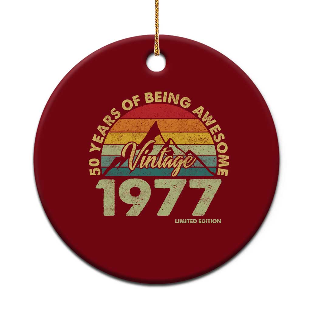 50th Birthday Ceramic Ornament Vintage 1977 Limited Edition 50 Year Old Gift TS10 1pc Red Print Your Wear