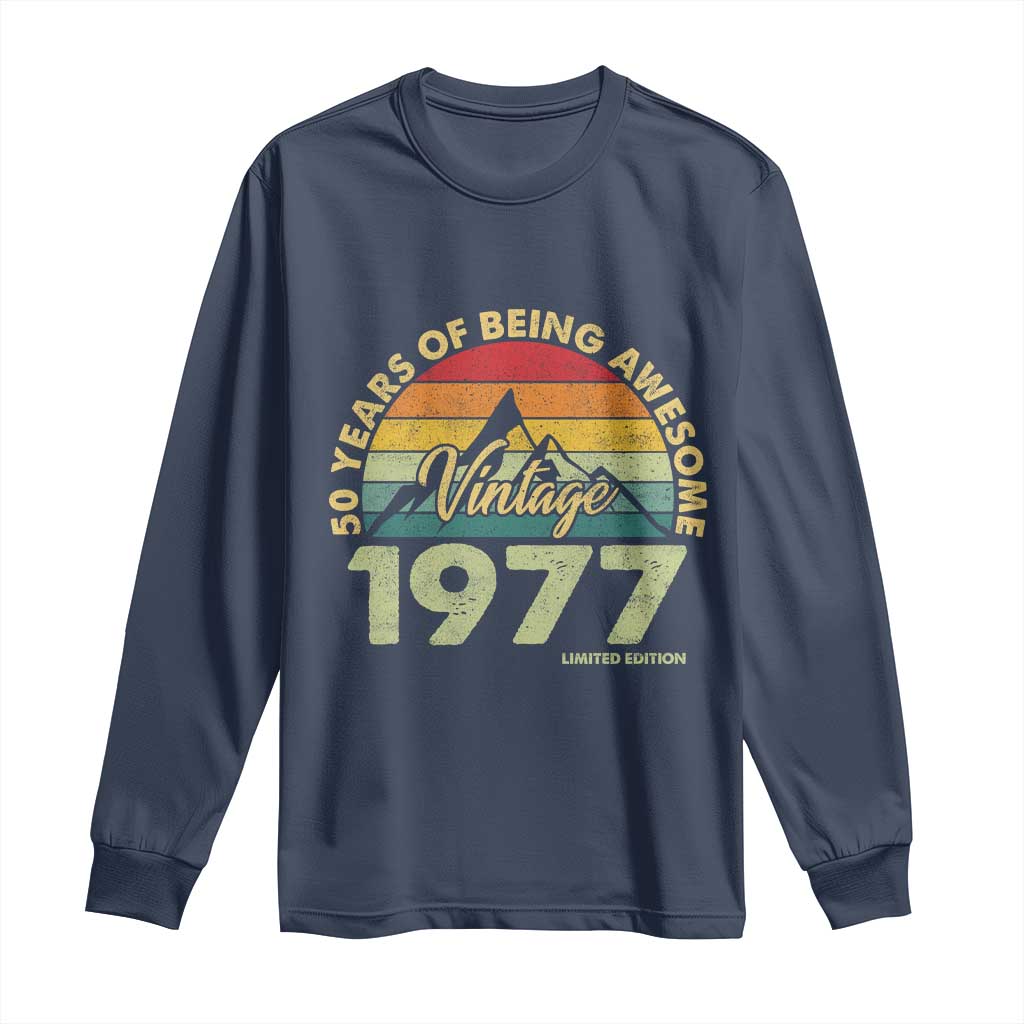 50th Birthday Long Sleeve Shirt Vintage 1977 Limited Edition 50 Year Old Gift