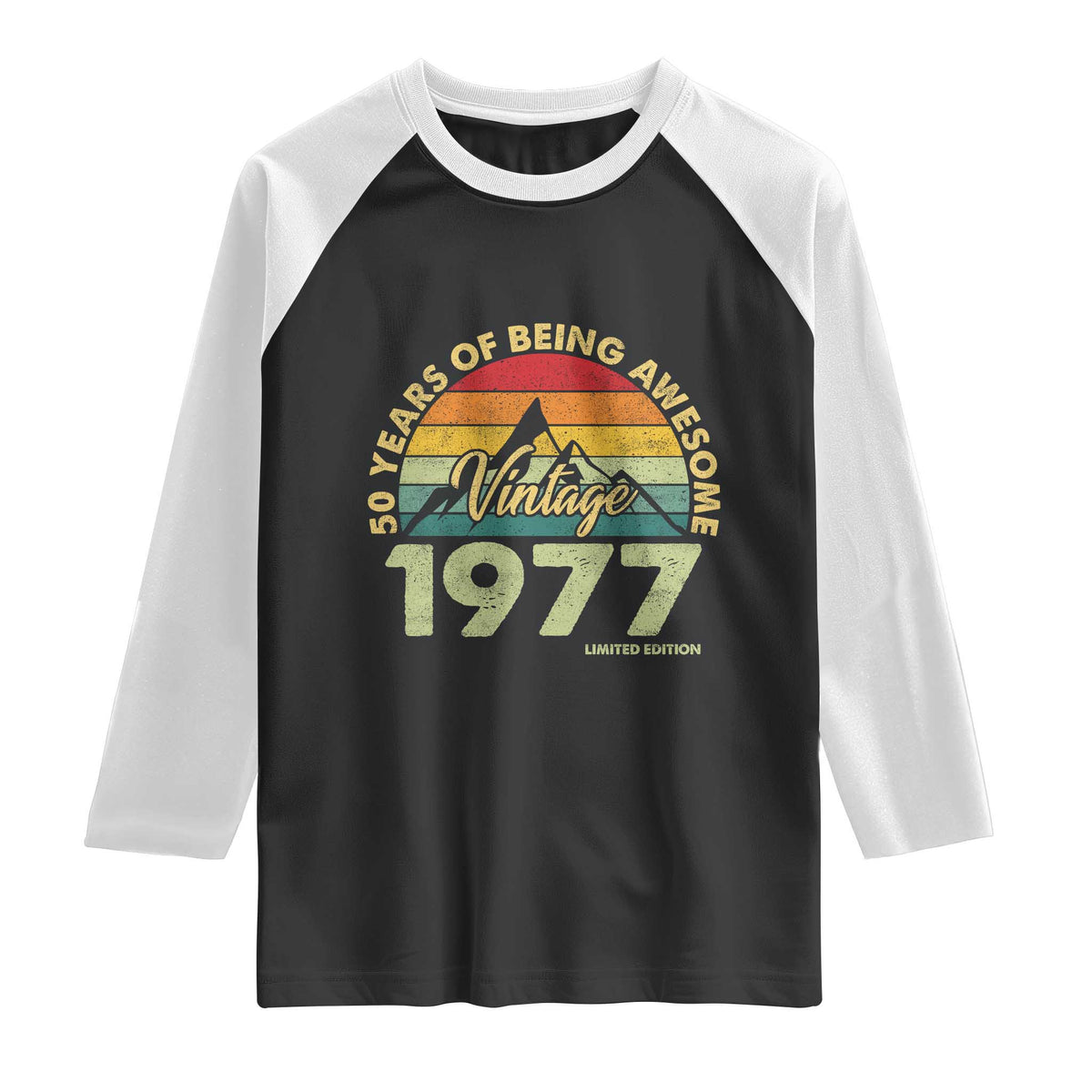 50th Birthday Raglan Shirt Vintage 1977 Limited Edition 50 Year Old Gift
