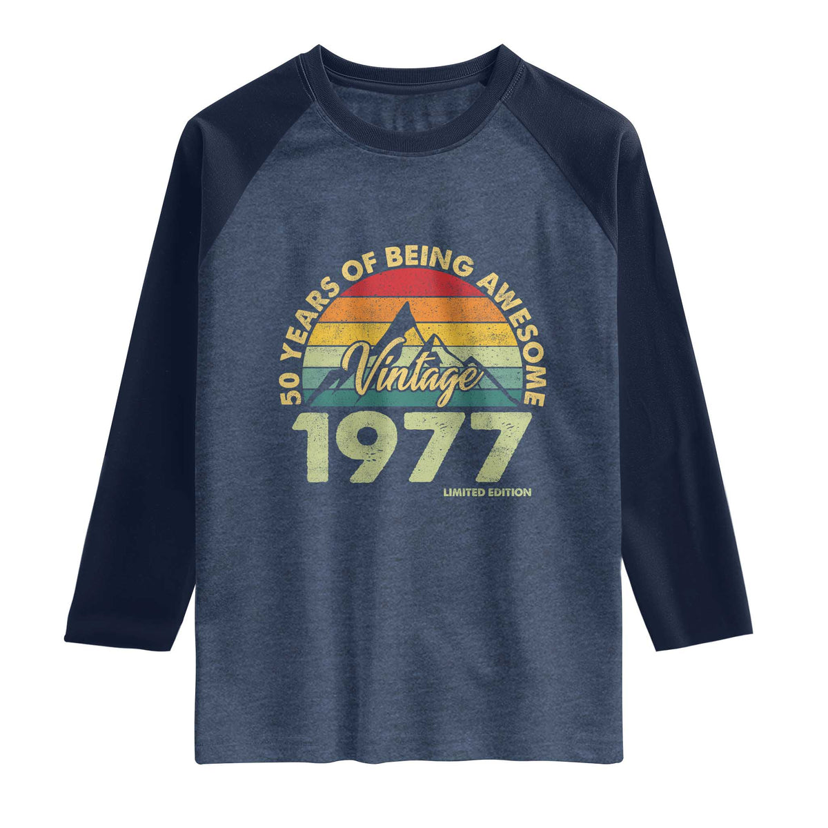50th Birthday Raglan Shirt Vintage 1977 Limited Edition 50 Year Old Gift