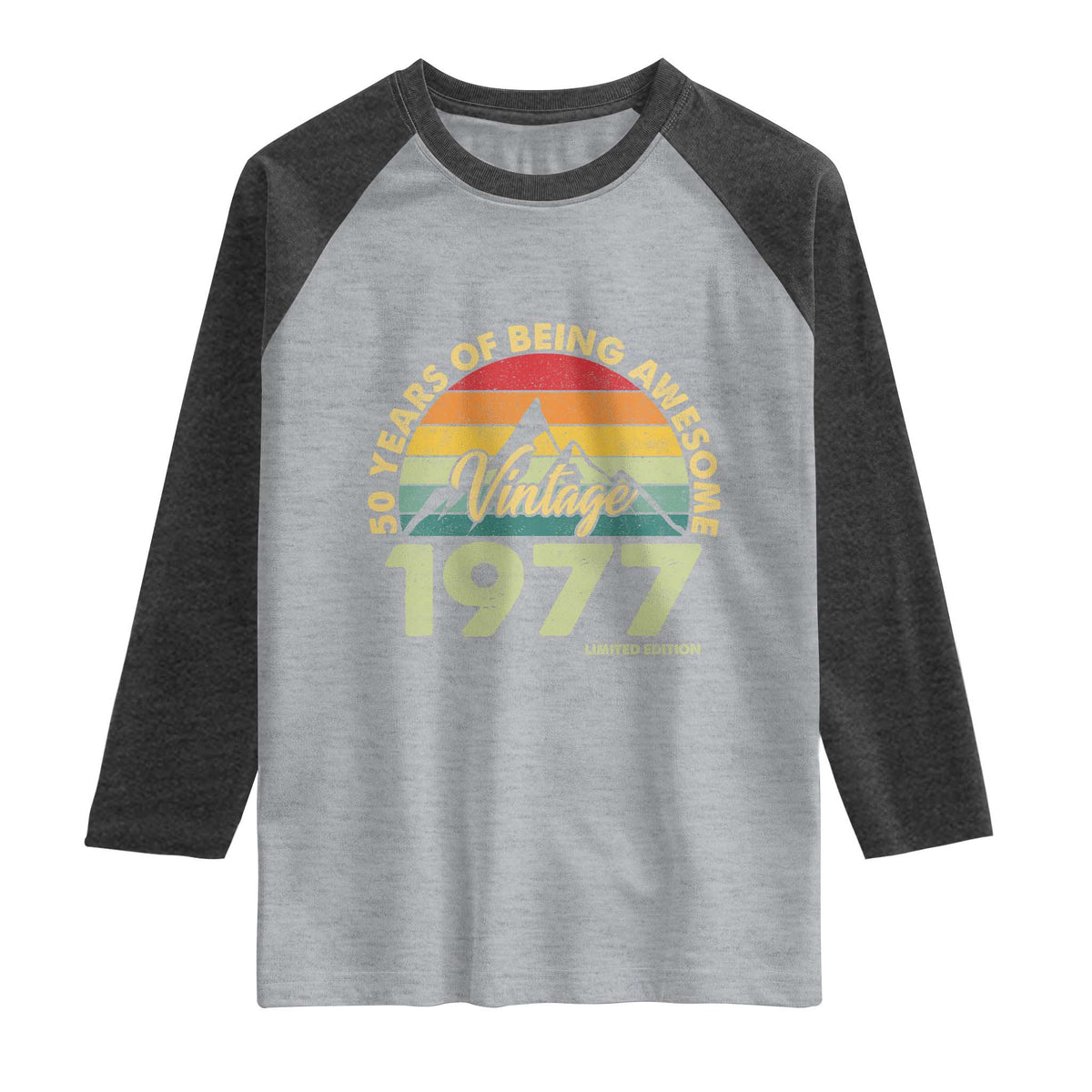 50th Birthday Raglan Shirt Vintage 1977 Limited Edition 50 Year Old Gift
