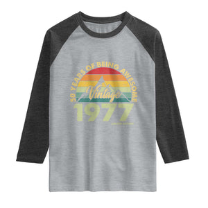 50th Birthday Raglan Shirt Vintage 1977 Limited Edition 50 Year Old Gift