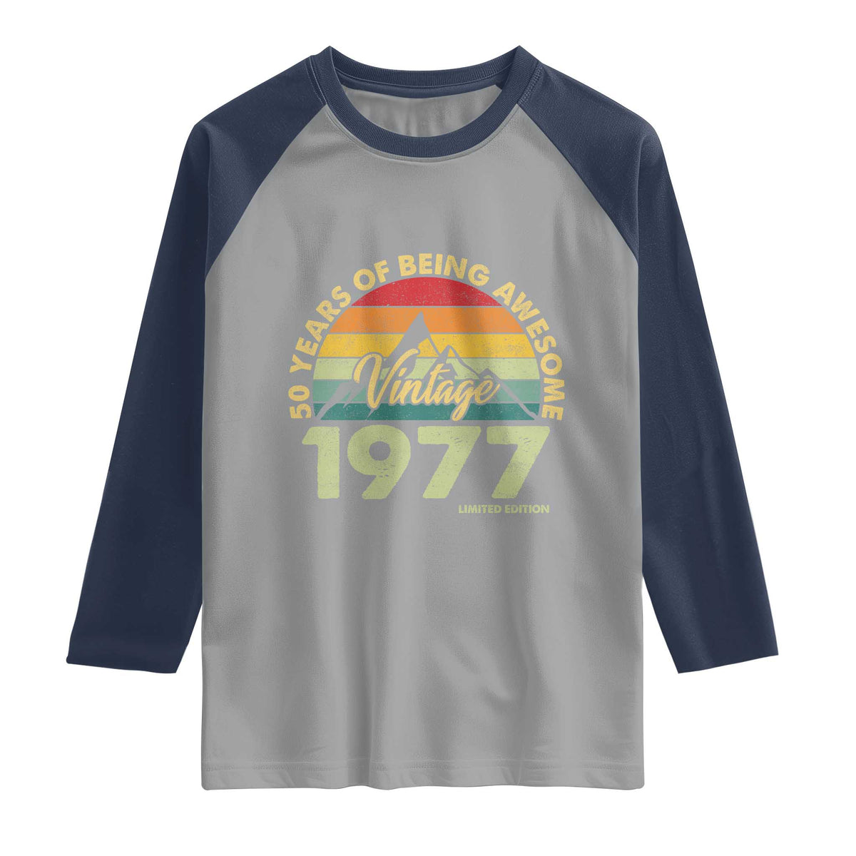 50th Birthday Raglan Shirt Vintage 1977 Limited Edition 50 Year Old Gift