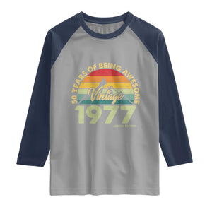 50th Birthday Raglan Shirt Vintage 1977 Limited Edition 50 Year Old Gift