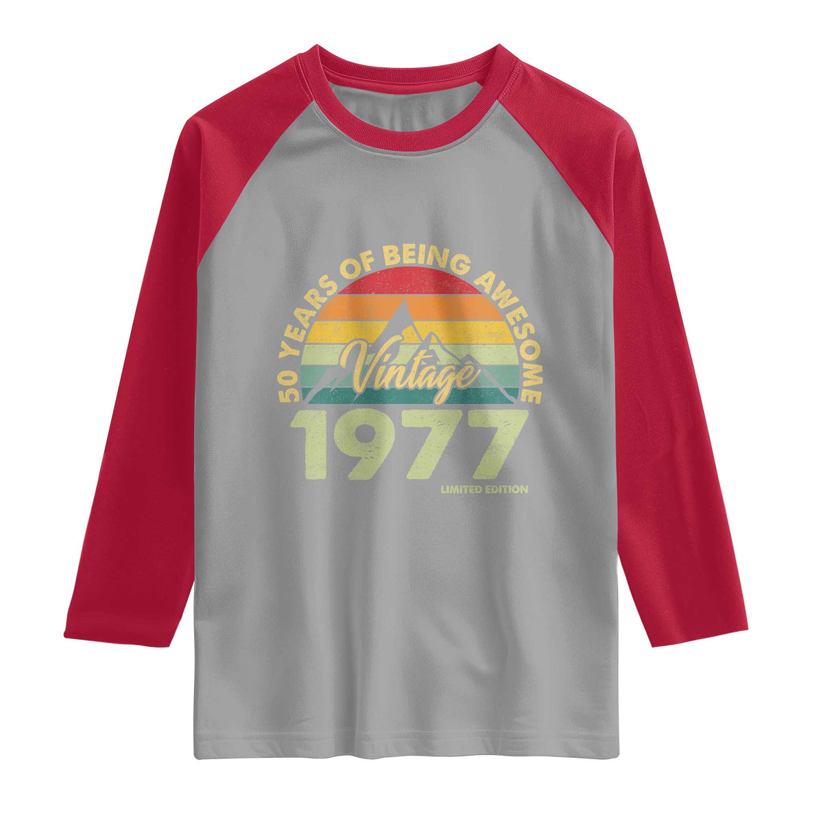 50th Birthday Raglan Shirt Vintage 1977 Limited Edition 50 Year Old Gift