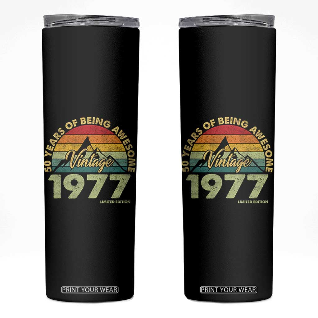 50th Birthday Skinny Tumbler Vintage 1977 Limited Edition 50 Year Old Gift