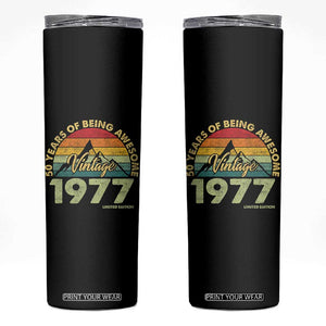 50th Birthday Skinny Tumbler Vintage 1977 Limited Edition 50 Year Old Gift