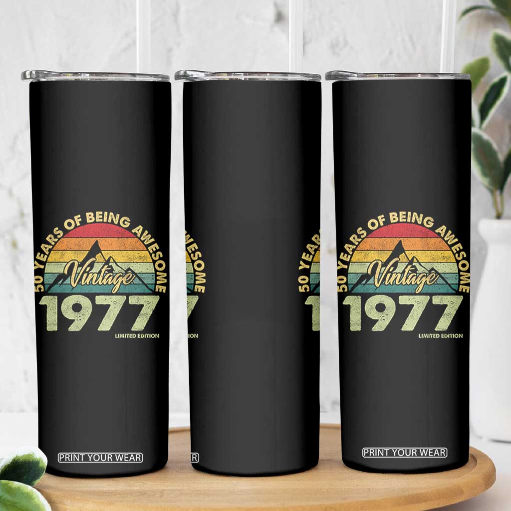 50th Birthday Skinny Tumbler Vintage 1977 Limited Edition 50 Year Old Gift