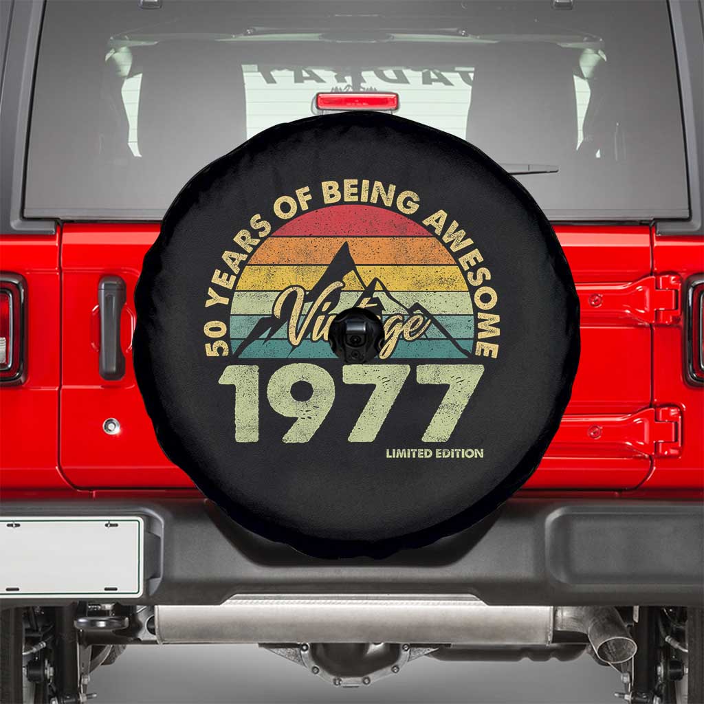 50th Birthday Spare Tire Cover Vintage 1977 Limited Edition 50 Year Old Gift