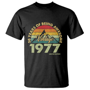 50th Birthday T Shirt Vintage 1977 Limited Edition 50 Year Old Gift