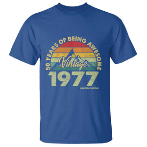 50th Birthday T Shirt Vintage 1977 Limited Edition 50 Year Old Gift