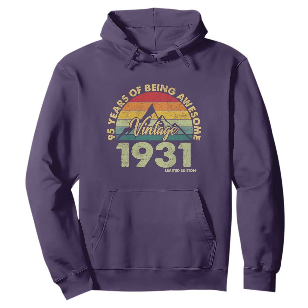 95th Birthday Hoodie Vintage 1931 Limited Edition 95 Year Old Gift