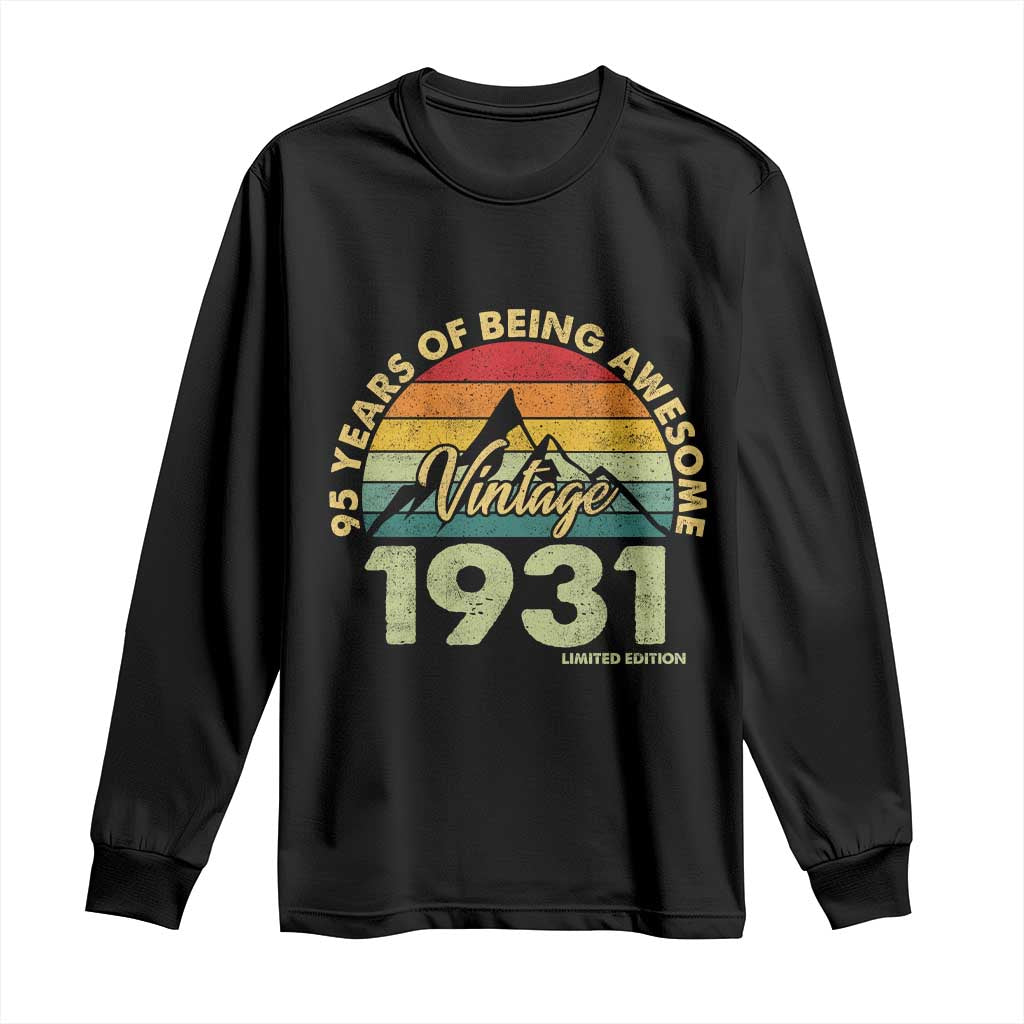 95th Birthday Long Sleeve Shirt Vintage 1931 Limited Edition 95 Year Old Gift