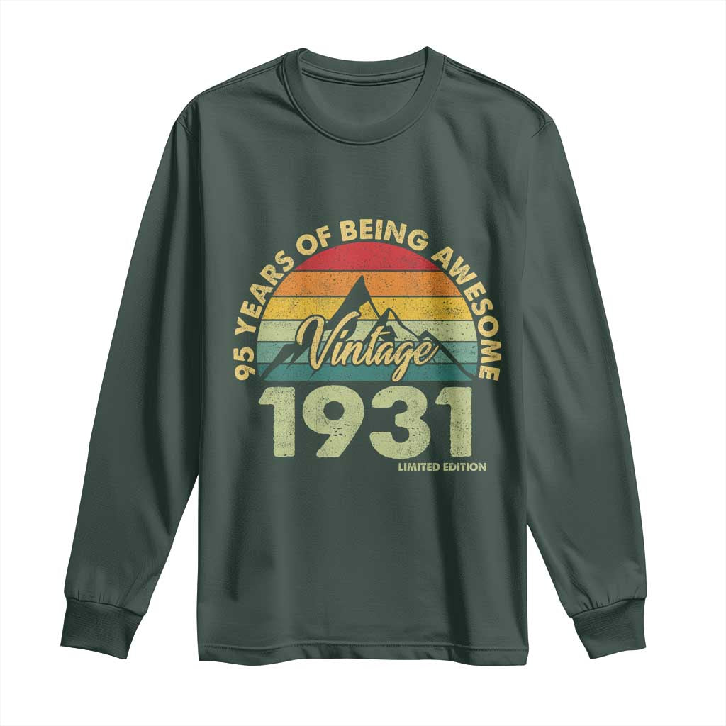95th Birthday Long Sleeve Shirt Vintage 1931 Limited Edition 95 Year Old Gift