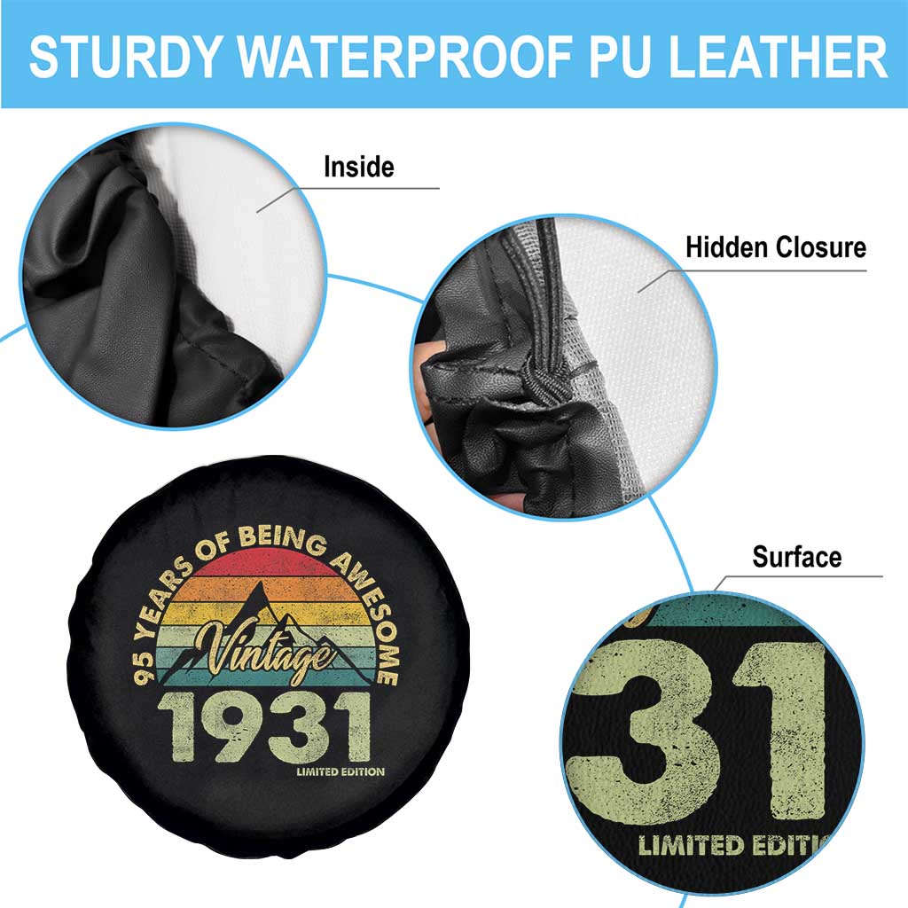 95th Birthday Spare Tire Cover Vintage 1931 Limited Edition 95 Year Old Gift