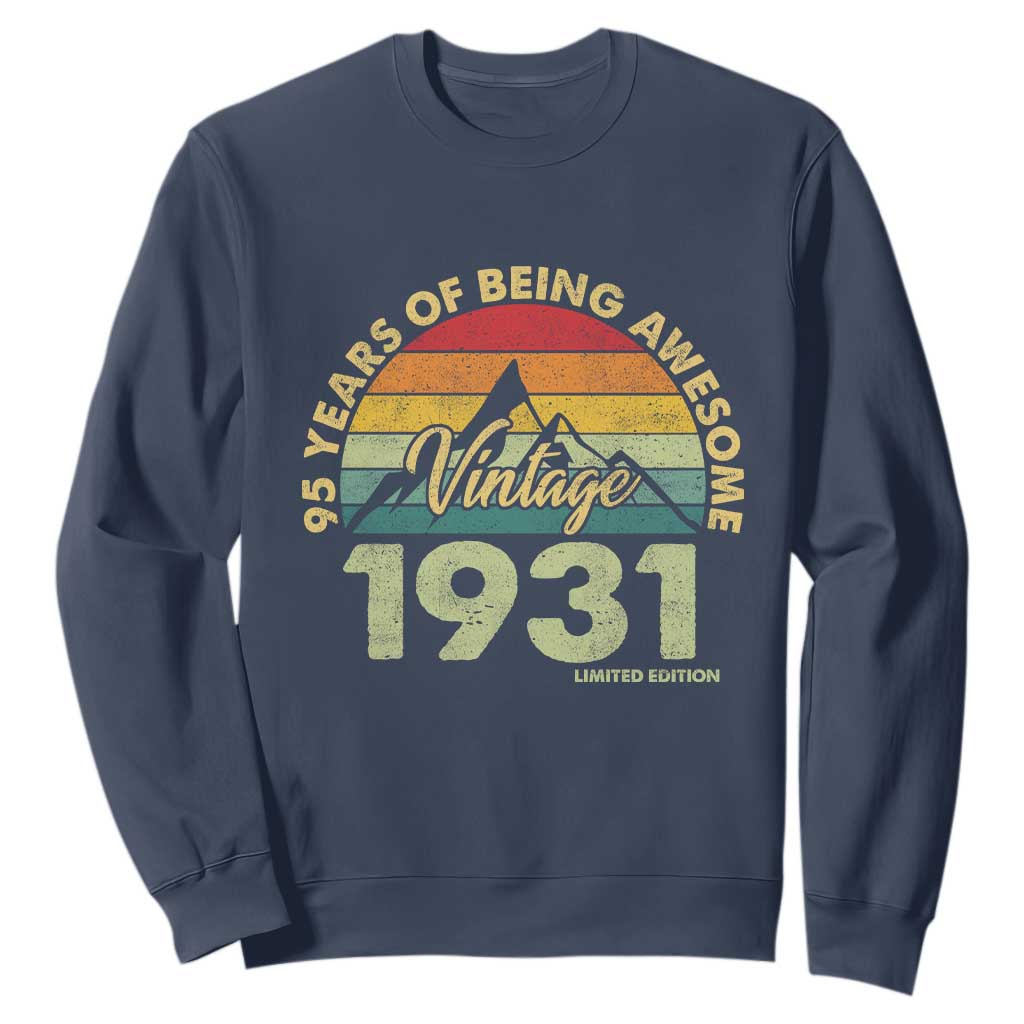 95th Birthday Sweatshirt Vintage 1931 Limited Edition 95 Year Old Gift