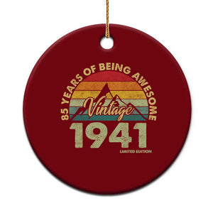85th Birthday Ceramic Ornament Vintage 1941 Limited Edition 85 Year Old Gift