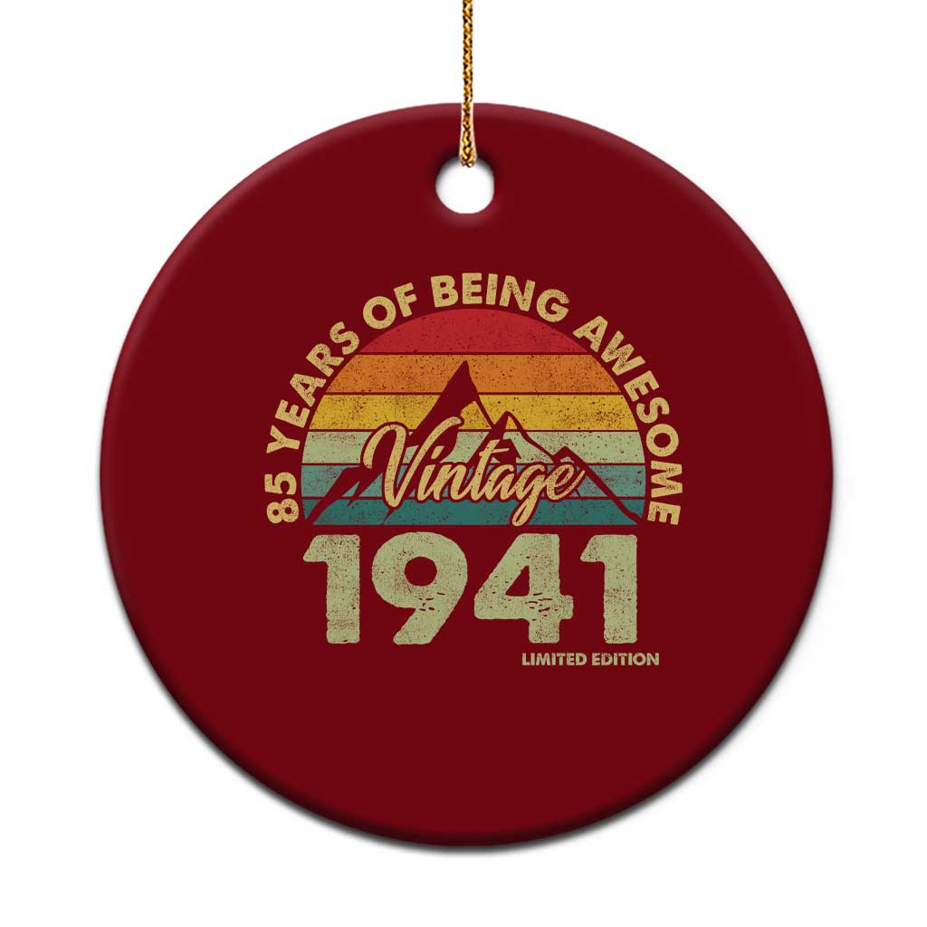85th Birthday Ceramic Ornament Vintage 1941 Limited Edition 85 Year Old Gift TS10 1pc Red Print Your Wear
