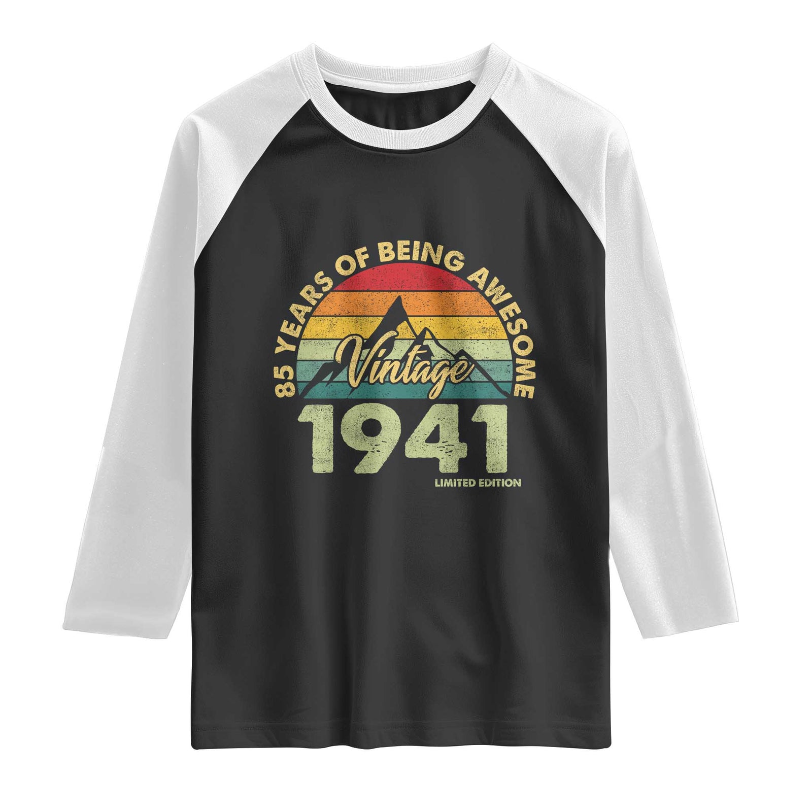 85th Birthday Raglan Shirt Vintage 1941 Limited Edition 85 Year Old Gift TS10 Black White Print Your Wear