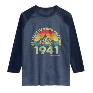 85th Birthday Raglan Shirt Vintage 1941 Limited Edition 85 Year Old Gift