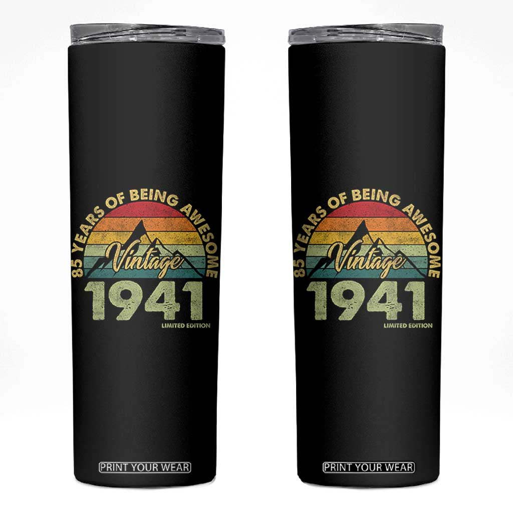 85th Birthday Skinny Tumbler Vintage 1941 Limited Edition 85 Year Old Gift