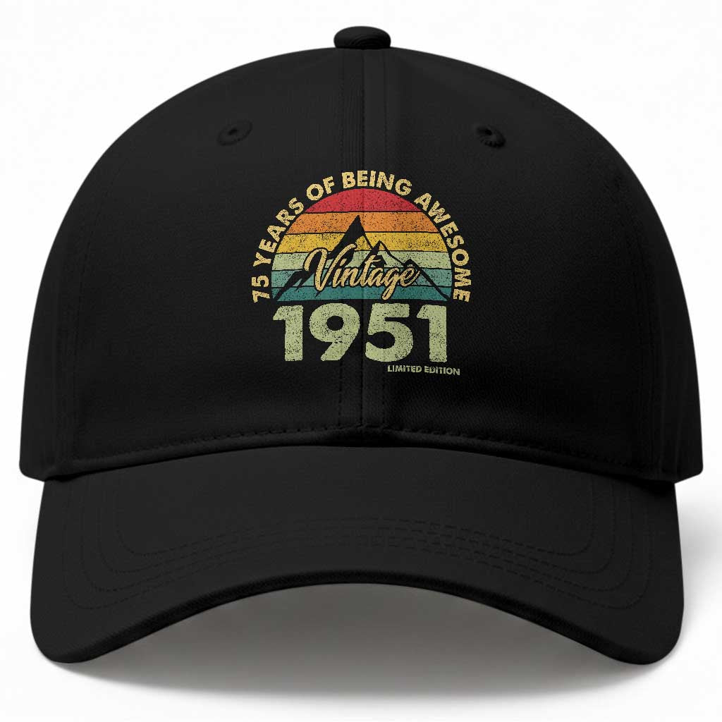 75th Birthday Baseball Cap Vintage 1951 Limited Edition 75 Year Old Gift